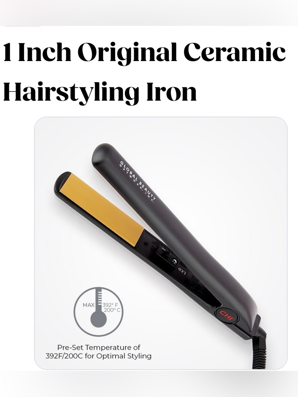 CHI Ceramic 1" Gold Plate Hair Straightener